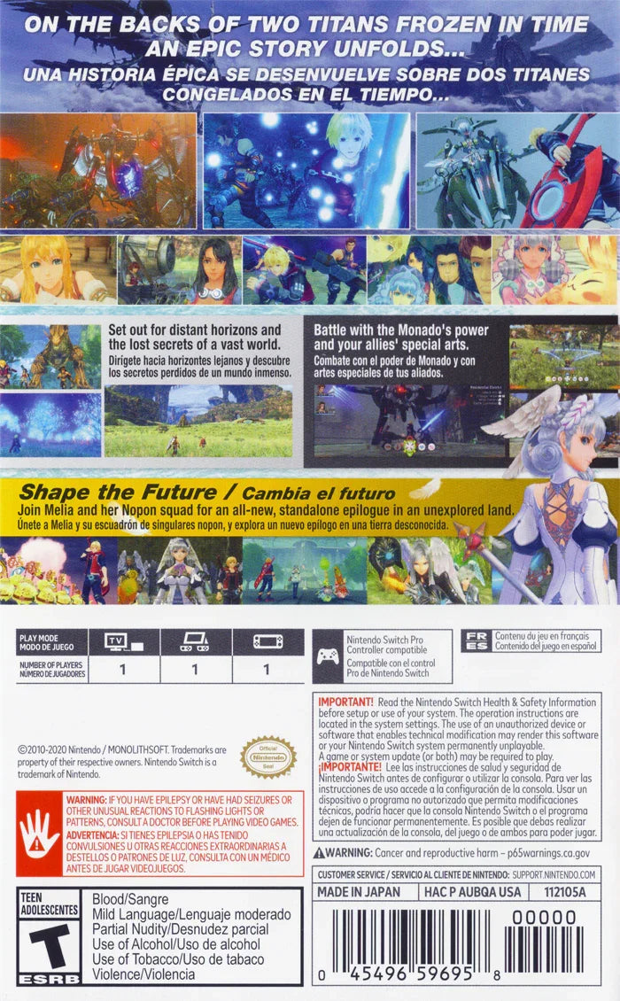 Xenoblade Chronicles: Definitive Edition - Nintendo Switch (New)